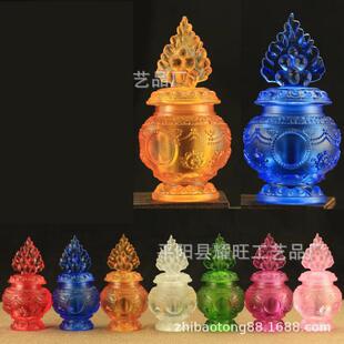 宝瓶装藏藏式八吉祥琉璃摩尼宝瓶法器 大号摩尼宝瓶