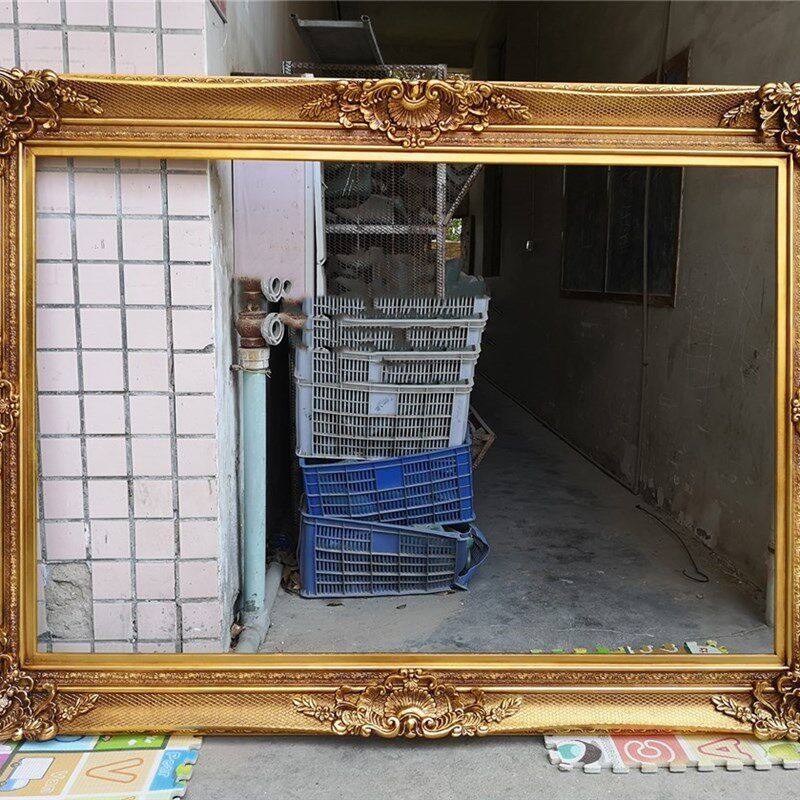 欧式超大油画框复古金色创意挂墙影楼结婚拍摄道具装饰大相框定制