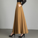 咖色半身长裙女2025秋冬新款 百搭气质高腰a字裙纯色垂感大码 伞裙