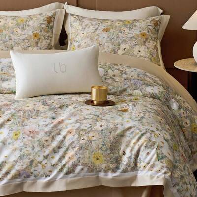 Libon丽本 轻奢高端天绒棉数码印花四件套床单被套长绒棉床上用