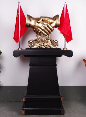 合作共赢握手摆件大号型落地公司办公室大堂玄关创意商务礼品摆设