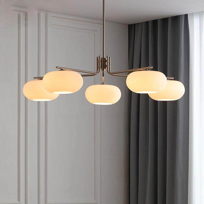 柿子客厅吊灯北欧设计师包豪斯中古灯新款主卧室小红书餐厅灯主灯