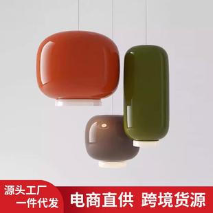 新奇撞色玻璃咖啡馆吧台灯马卡龙色艺术服装 店奶茶店甜品店橱窗灯