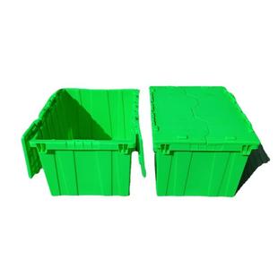 325MM 390 斜插式 翻盖物流箱连盖塑料冷链配送中转箱带盖物流540