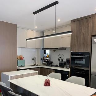 餐厅吊灯现代简约北欧极简餐桌吧台办公室led一字长条设计师灯具