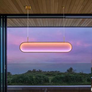 北欧艺术设计夕阳吊灯个性 饰民宿餐厅氛围吊灯落日朝霞创意吊灯 装