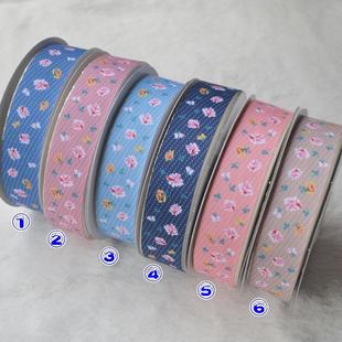 6色25mm热转印圣诞花螺纹带 LX074姚明织带