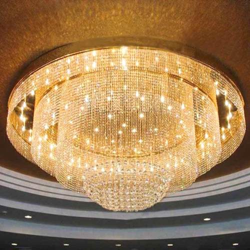 别墅创意鸟巢客厅灯K9水晶圆形吸顶灯酒店工程宴会厅大堂灯具定做