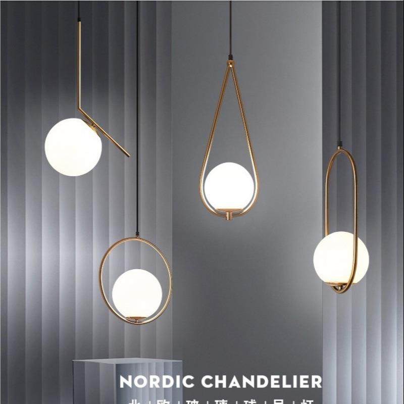 北欧简约个性玻璃圆球吊灯床头服装店奶茶店餐吧台橱窗理发店吊灯,家装灯饰光源,智能吊灯,淘宝优惠券,粉丝福利购,淘宝优惠卷