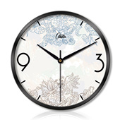 康巴丝钟表客厅卧室创意金属挂钟静音扫描三代智能电波钟103