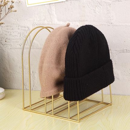 新款桌面时尚铁艺帽子毛线帽保暖帽护耳帽冬帽防寒帽收纳架置物架