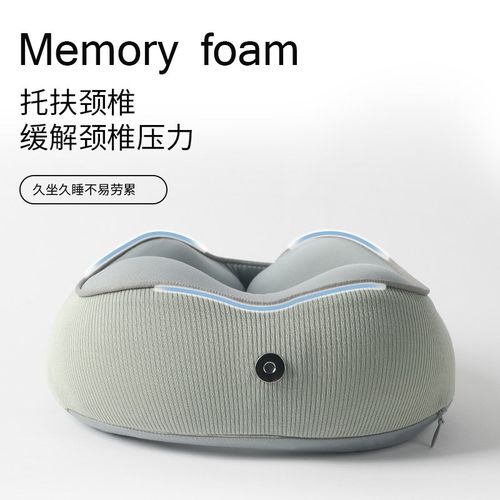 灰熊当家儿童U型枕旅行记忆棉护颈枕飞机汽车便携靠枕宝宝趴睡