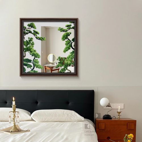 《松林间》轻法式客厅装饰画镜面画沙发背景墙绿韵挂画艺术壁画