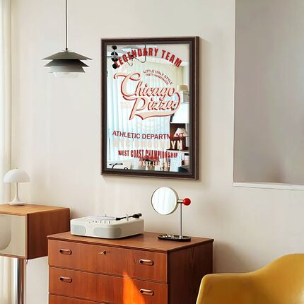 美拉德客厅镜子装饰画高级感美式复古沙发背景墙挂画卧室镜面摆画