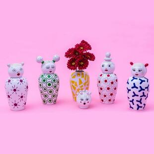 北欧设计师五大洲娃娃花瓶陶瓷简约创意客厅卧室桌面摆件