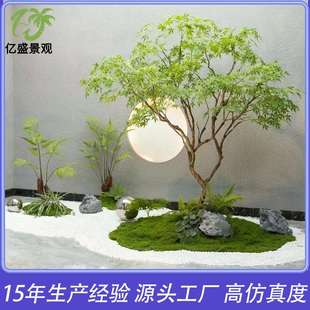 仿真绿枫树造景绿植室内工程装饰人造假枫树落地景观植物软装商场