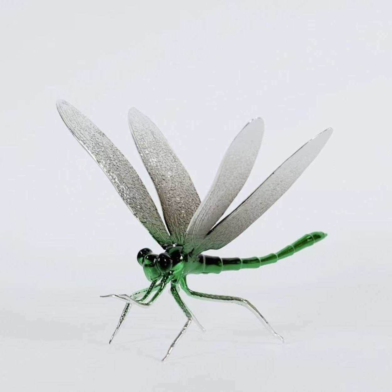 现代意式极简银翅蜻蜓动物金属模型摆件茶室书房桌面家居装饰摆件