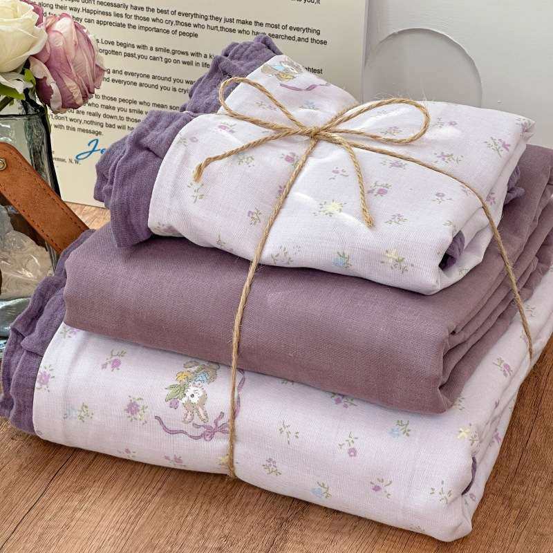 法式复古花边款全棉双层纱四件套纯棉床单被套三件套床笠床上用品,3C数码配件,其它配件,淘宝优惠券,粉丝福利购,淘宝优惠卷