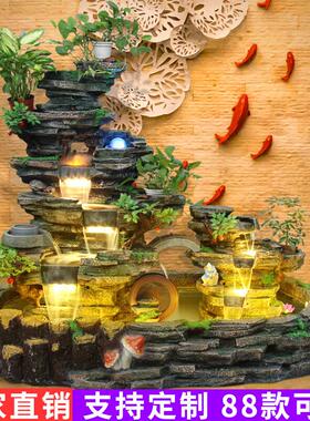 假山流水喷泉循环水景摆件鱼池瀑布景观公司加湿器客厅阳台造景