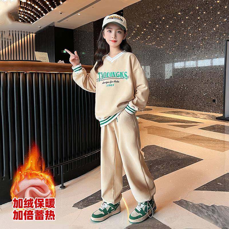 2026新款女童冬装韩版儿童加绒套装中大童保暖卫衣休闲长裤两,童装/婴儿装/亲子装,儿童运动套装,淘宝优惠券,粉丝福利购,淘宝优惠卷