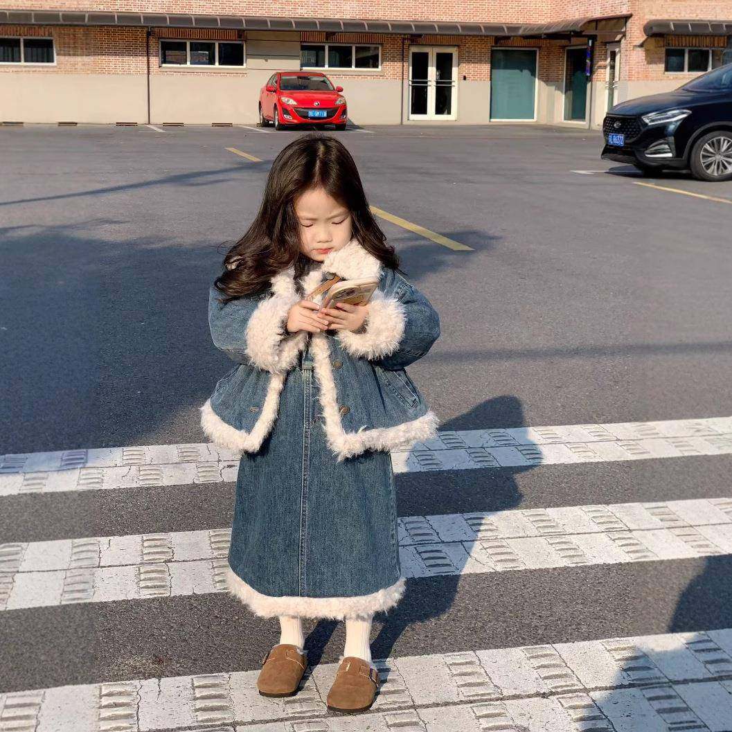 2026新款欧美风女童冬装复古羊羔绒棉服外套加棉半裙加绒加厚,童装/婴儿装/亲子装,儿童运动套装,淘宝优惠券,粉丝福利购,淘宝优惠卷