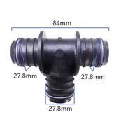 27MM转接头 三通黑色T形三通燃油管路T型快速接头大三通塑料接头