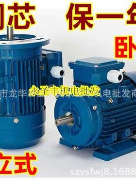 MS802-2铝壳三相异步电动机 卧式马达YS90S-4立式电机1.1KW