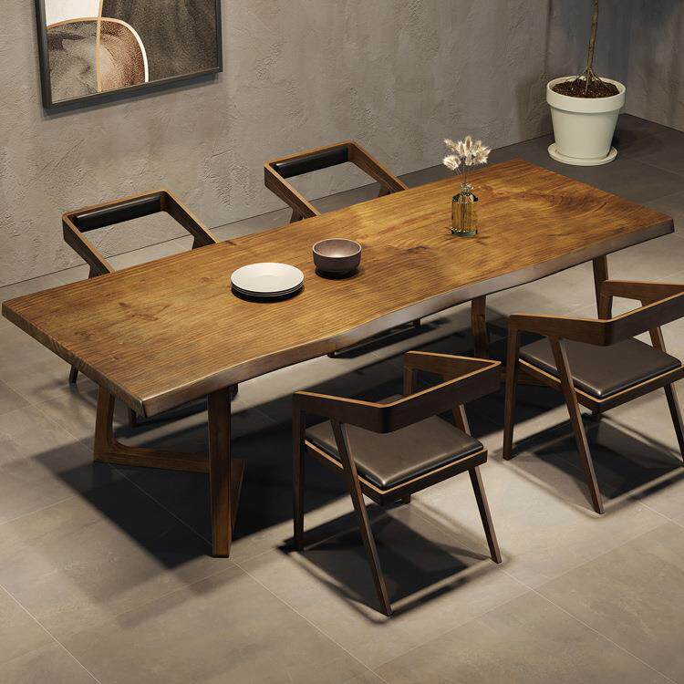 北欧实木职员办公桌简约长方形原木大型会议桌公司接待会客长桌子