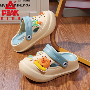 匹克儿童洞洞鞋男童小孩新款外穿软底大童拖鞋卡通防滑户外沙滩鞋