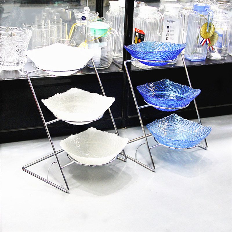 酒店自助餐台食物餐具器皿凉菜展示盘架子多层果盘三层水果盘早餐