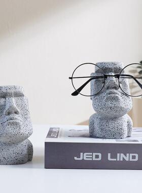 创意人头像眼镜展示架装饰品陈列桌面眼镜架收纳眼镜支架家具摆件