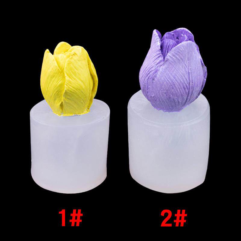 郁金香玫瑰花植物花卉滴胶模具石膏蜡烛香薰制作工具翻糖巧克力模