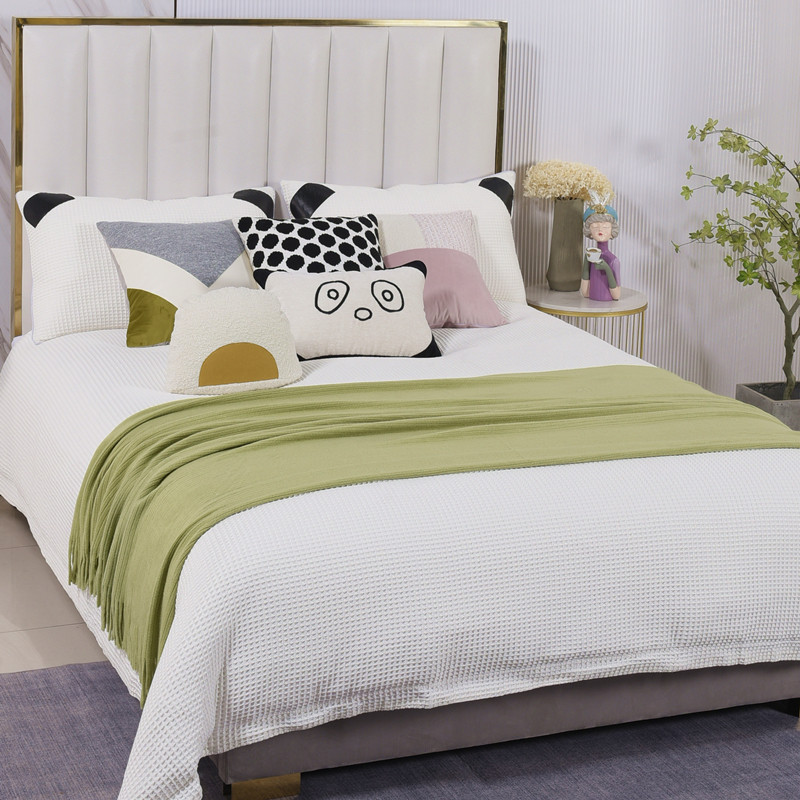 展厅样板间 家具配套床品 女孩男孩儿童房绿色卡通床上用品 熊猫