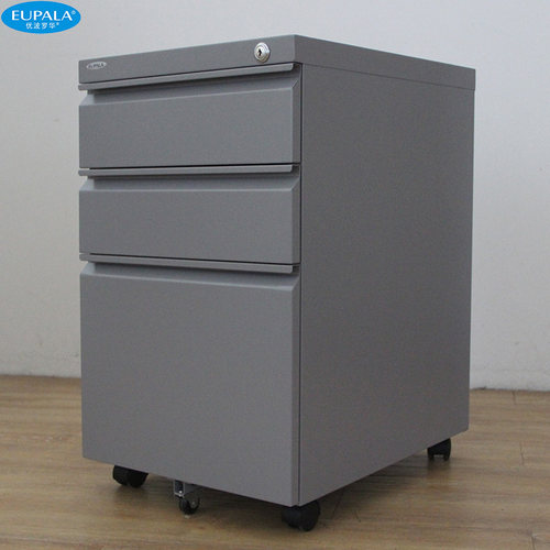优波罗华工厂直销活动柜三抽 钢制 办公室文件小柜子桌边用可移动