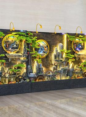 水幕墙流水屏风别墅庭院假山喷泉鱼池循环水招财公司景观装饰摆件