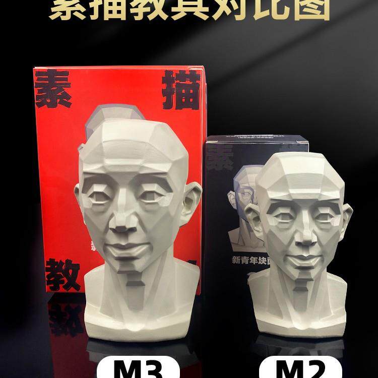 头头是道美术教具素描头像模型肌肉石膏像树脂几何体雕像静物摆件