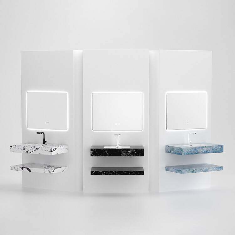 开放式岩板浴室柜组合陶瓷无缝一体洗手台盆柜切角洗脸洗漱台,家装主材,浴室柜组合,淘宝优惠券,粉丝福利购,淘宝优惠卷