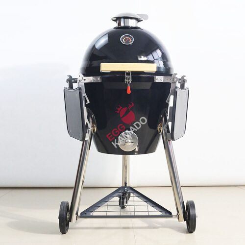 Enamel process BBQ户外露营18寸搪瓷烧烤炉庭院不锈钢烤架木炭烟