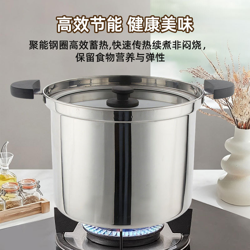跨境恒光第六代食品级不锈钢免火再煮锅气电两用保温锅魔术焖烧锅图片