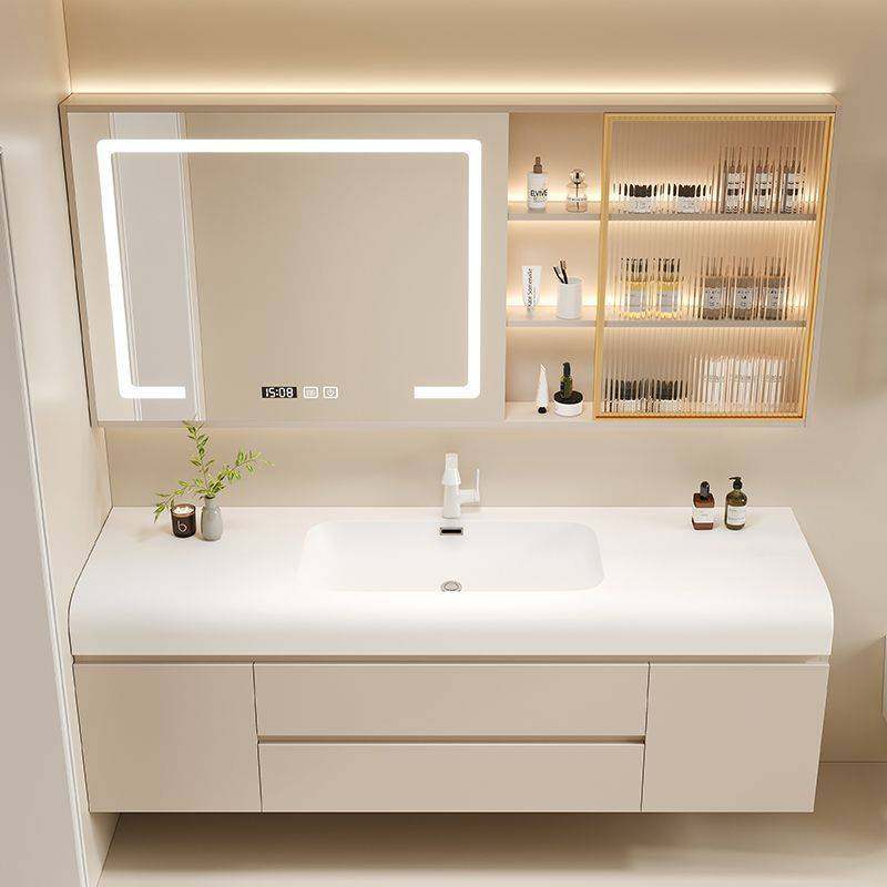 新款肤感一体盆奶油洗手洗脸池肤感洗漱浴室柜组合洗脸盆卫生间,家装主材,浴室柜组合,淘宝优惠券,粉丝福利购,淘宝优惠卷