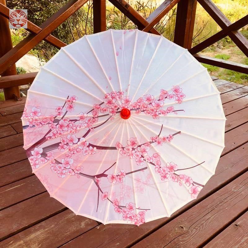 古风油纸伞古装伞古代雨伞儿童防雨纯色小号两用素面复古白色
