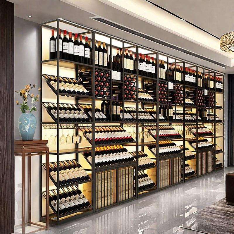 轻奢·北欧酒架 现货落地式多层红酒柜酒庄靠墙红酒收纳展示架图片