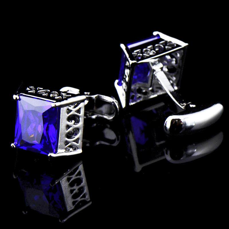 英博ixiukou紫色锆石水晶袖扣袖钉男法式纽扣600cufflinks/150420