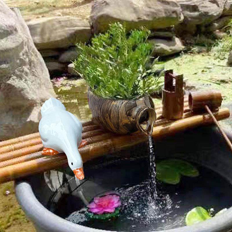 创意葫芦陶罐流水器鱼缸循环过滤陶瓷流水摆件水缸石槽水景搭