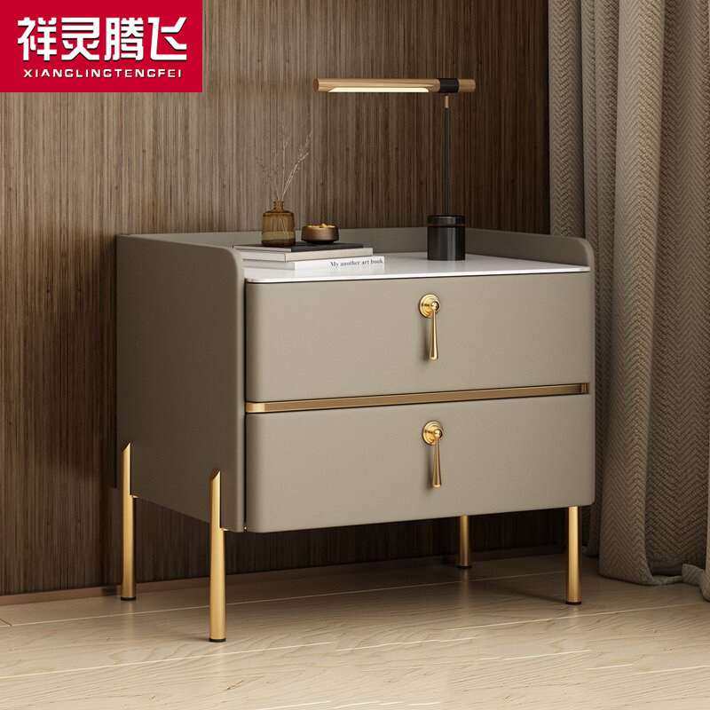 意式轻奢实木床头柜小户型皮质整装床边柜家用简约卧室实木收纳柜,3C数码配件,其它配件,淘宝优惠券,粉丝福利购,淘宝优惠卷
