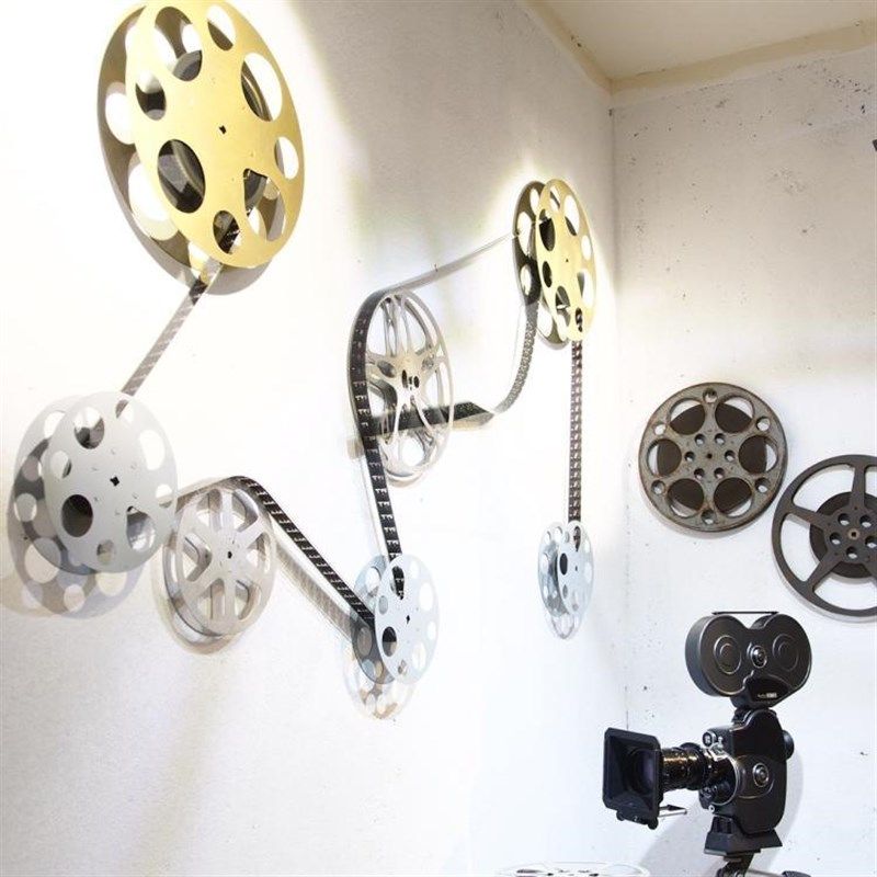 复古怀旧老电影胶片35毫米70mm电影胶片胶卷电影片夹创意道具摆件