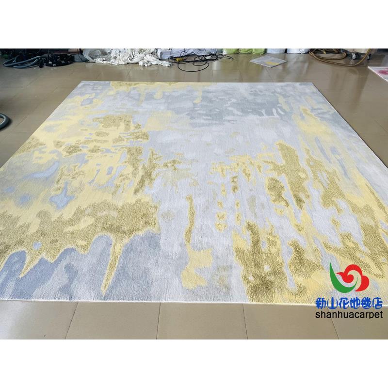 中国风抽象水墨画手工腈纶客厅茶几沙发地毯大厅接待室贵宾室满铺