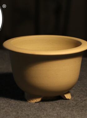 宜兴原矿紫砂古典仿古家居精品盆景栽兰梅花茉莉段泥矮金钟盆