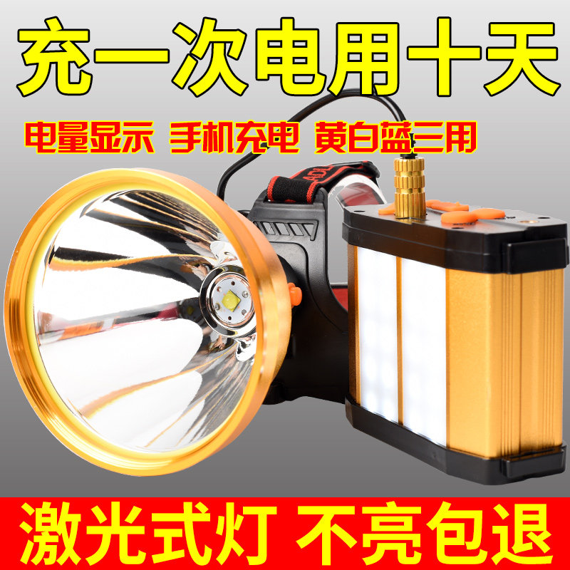2023款激光式强光头灯充电超亮头戴式远射矿灯夜钓超长续航超疝气