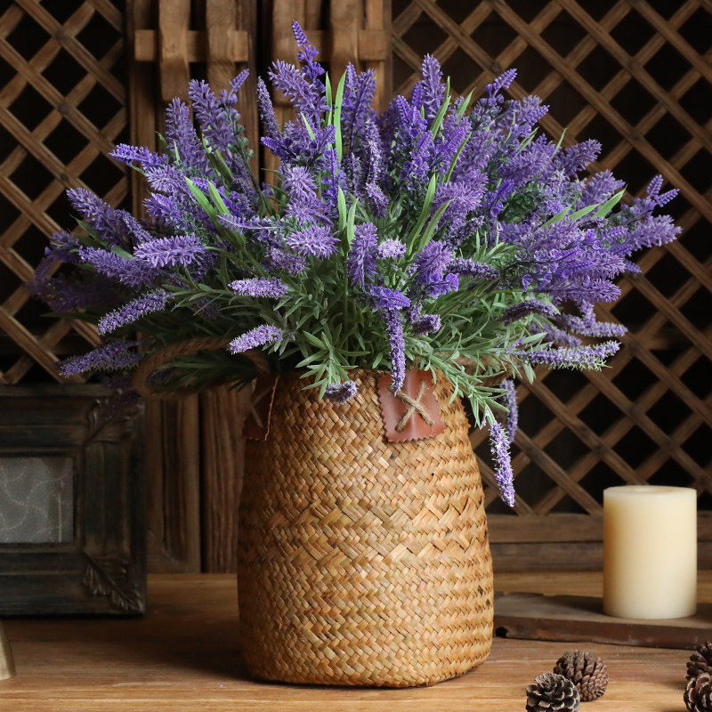 泰环 普罗旺斯薰衣草仿真花大把束塑料假花 客厅桌面摆件装饰道具
